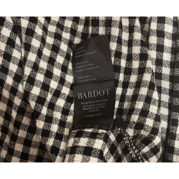 BARDOT Cottagecore Gingham Smocked Off the Shoulder Midi Dress Sz 8 (M) - Picture 9 of 9